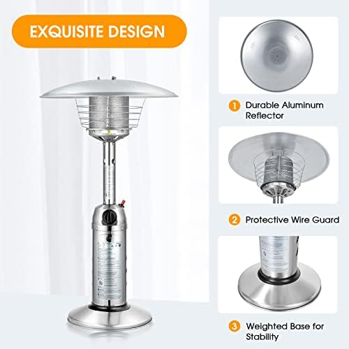 Tangkula Tabletop Propane Patio Heater with Adjustable Flame, 11,000 BTU - Image 5
