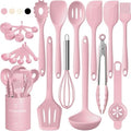 Umite Chef 22-Piece Silicone Cooking Utensils Set, Heat Resistant & Dishwasher Safe Kitchen Tools, Non-Scratch Spatula Set for Nonstick Cookware (Pink) by UmiteChef