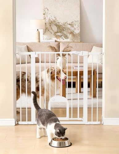 Babelio 36" Tall Pet Gate with Cat Door, CatPrivilege III, 29-43" by BABELIO