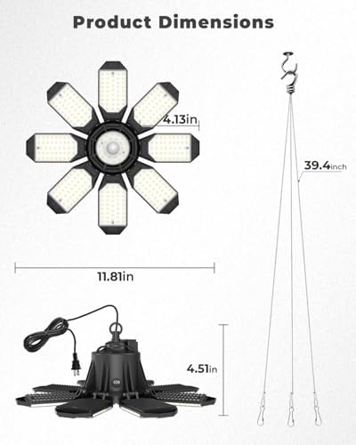 Motion Sensor Garage Light Plug in, 25000LM Shop Light 6500K - Image 7
