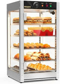 ROVSUN 5-Tier Commercial Food Warmer, 15" Pizza Warmer Food Warmer Display with LED Adjustable Lighting Glass Door Removable Shelves, Countertop Electric Food Warmer for Buffet Restaurant 110V 800W by ROVSUN
