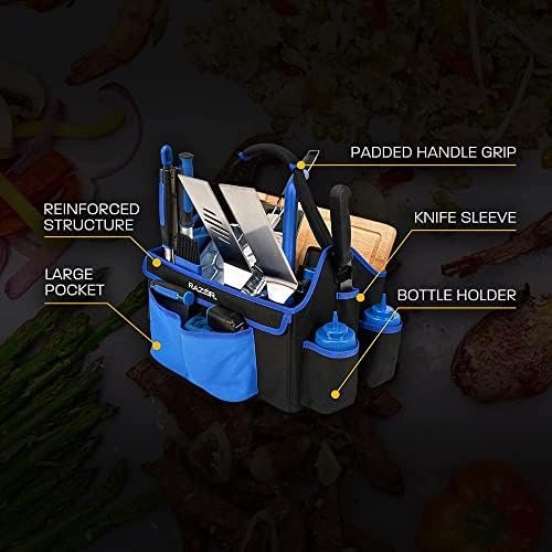 RAZOR Heavy-Duty BBQ Grill Tool Caddy and Griddle Accessory Organizer - Image 2