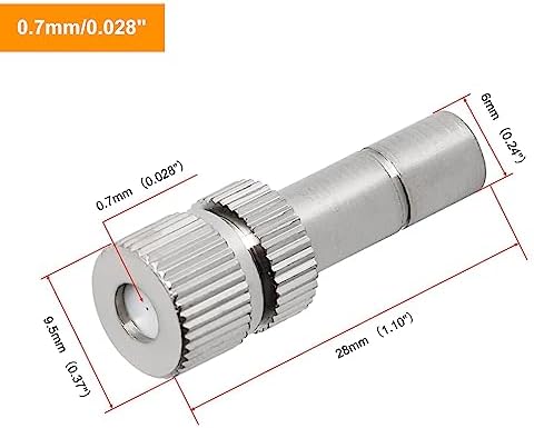 20pcs Brass Mister Nozzles, 6mm Misting Nozzles for Outdoor Cooling System, Landscaping, Air Humidification, Greenhouse Irrigation (without Filter, 0.028"/0.7mm Orifice) - Image 2