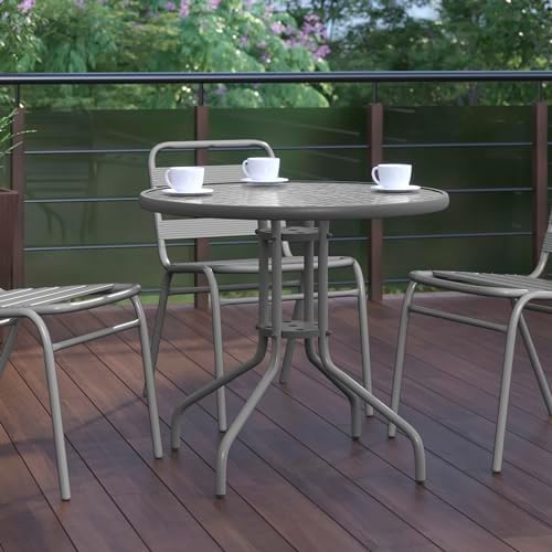 Flash Furniture 31.5 in Metal Round Table, Silver - Image 6