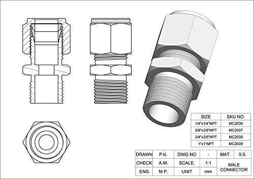 Misting Fittings (Stainless Steel Male Connector-Pack of 5) - Image 2