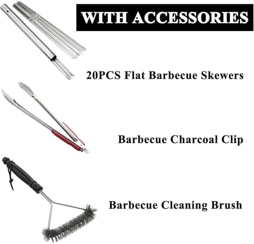 Charcoal Grill, Portable BBQ Grill with Removable Stand Accessories - Image 6