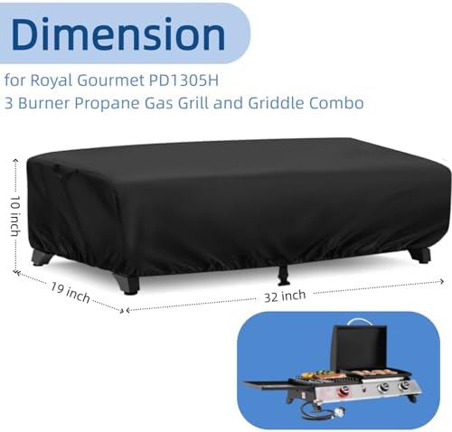 Mini Tabletop Grill Cover for Royal Gourmet PD1305H 3 Burner Propane Grill - Image 2