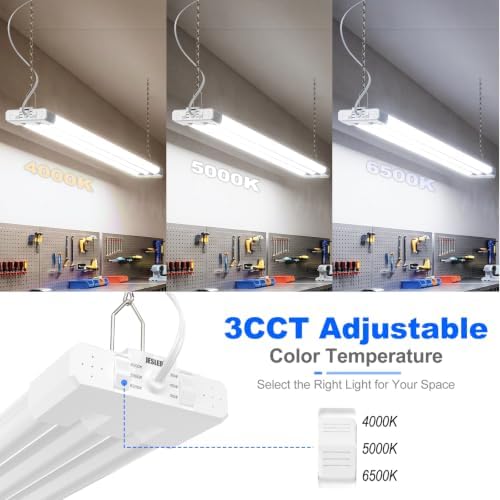 JESLED LED Shop Lights 4FT, 3CCT Selectable 50W 7500LM, Linkable, ETL - Image 3