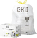 EKO 21 Gallon / 50-90 Liter, 60 Count Drawstring Trash Bags, Extra-Strong Unscented Garbage Bags, Easy-Dispense Roll for Kitchen & Household Use, Code G, White by Unknown