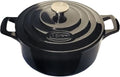 La Cuisine Enameled Cast Iron Dutch Oven Casserole Pot with Lid, Internal Matte Black Enamel Coating 5 QT 10.5" / 26cm Ø For GalssTop Stove, Oven-Safe 550°F/276°C Glossy Black by LaCuisineforlife