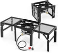 ROVSUN Portable Propane Gas Stove with 2 Foldable Side Racks, Single Burner Camp Stove Cooker for Outdoor Backyard Cooking, Camping, Tailgating, Canning, Turkey Frying & Seafood Boiling by ROVSUN