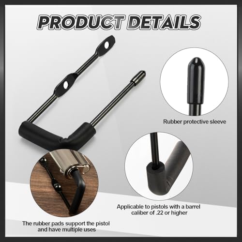Yaocom 5 Pcs Pistol Wall Mount Rack with Rubber Coated Hooks - Image 3