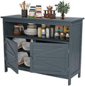 HIPS All-Weather Outdoor Storage Cabinet,Outdoor Sideboard with Magnetic Doors,3-Shelves Patio Storage Cabinet, Used for Garden,Buffet Cabinet,TV Stand, Bar Table,Balcony by CONGFUTT