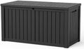 200 Gallon Resin Deck Box, Outdoor Storage Box, Waterproof UV Resistant，Weatherproof Organizer for Patio Furniture Cushions, Pool Accessories, Garden Tools, Indoor & Outdoor Use, Black by ASKPASS