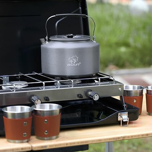 Bulin Camping Kettle, 2.2L Large Portable Camp Tea Coffee Pot With 4 Cups - Image 6