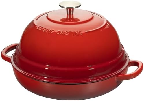EDGING CASTING Enameled Cast Iron Dutch Oven Pot with Lid, Round Bread Oven for Homemade Sourdough Bread Baking, 6 Quart, Red - Image 2
