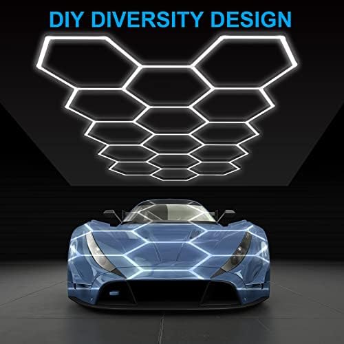 LZHOME LED Hexagon Garage Lights: 15900LM Super Bright 3 Hexagon LED Lights Car Detailing Hexagonal Light for Garage Workshop Warehouse Basement Gym - Image 2