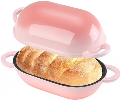 2.5 QT Enameled Cast Iron Sourdough Bread Oven, Loaf Pan with Lid by NSIRONS