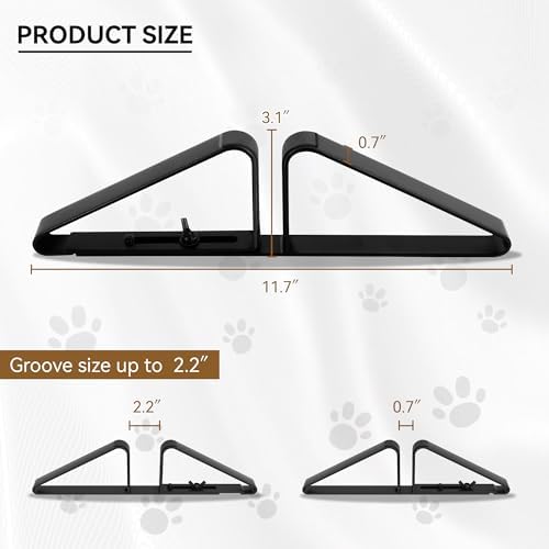 PUPETPO Support Feet for Pet Gate (Updated Version), Pet Gate Metal Support Feet Set of 2 for Extra Wide Foldable Dog Gates, Easy to Install, A Pair of Safety Fence Feet for Wooden Dog Gate, Black - Image 5