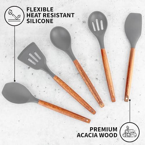Zulay Kitchen 5 Piece Silicone Utensil Set - Image 2