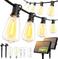 200FT Solar String Lights Outdoor Waterproof with Remote & Timer, LED Shatterproof ST38 Bulbs, USB & Solar Powered Patio Lights for Backyard, Porch, Garden, Wedding, Christmas Decor by SkoiucLights