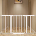 29-57 inches Extra Wide Metal Baby Gate for Stairs/Doorways, 30 inches Tall Pressure Mounted Pet Gates, Auto-Close Child Safety Gate, No Drilling Easy Walk-Through Dog Gate Indoor, White by Unknown