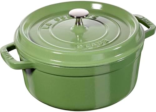 Staub Cast Iron Round Dutch Oven, Made in France, 4-qt, Pistachio by Unknown