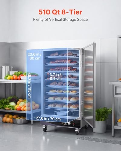VEVOR Commercial Electric Food Warmer 8 Tier Stainless Steel Single-Door - Image 2