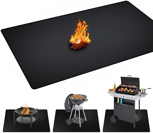 60 x 40 inches Under Grill Mats for Outdoor Grill Patio & Deck BBQ by rumlick
