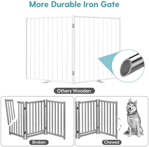 No Pawblems Freestanding Dog Gate with Door for Indoor & Outdoor, 30'' Tall - Image 2