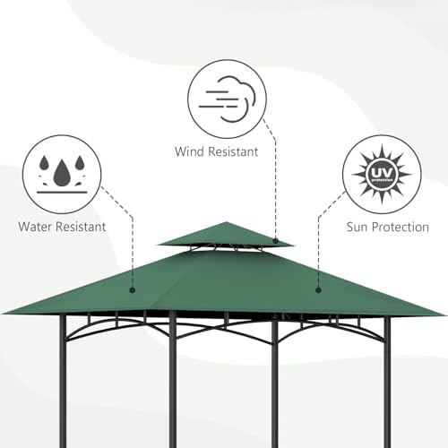 Grill Gazebo Canopy Replacement, 5 x 8 Ft, Green - Image 3