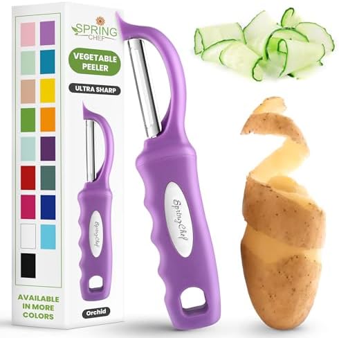 Spring Chef Swivel Vegetable Peeler for Kitchen w/Ergonomic Handle, Orchid by SpringChef