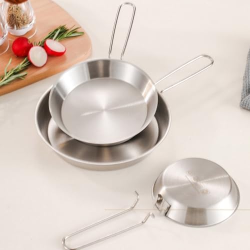3Pcs Frying Pans Nonstick Skillets Cookware Outdoor Cooking Pans with Removable Handle for Camping, Hiking, Picnics Light Weight Camping Cookware Kitchen Utensils - Image 5