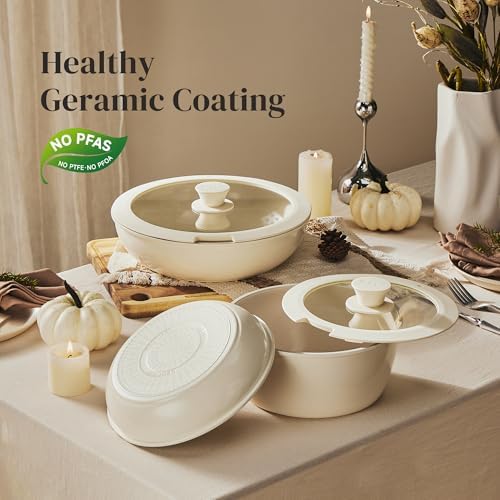 Redchef Ceramic Pots and Pans Set Non Stick, Detachable Cookware Set 5 Pcs - Image 4