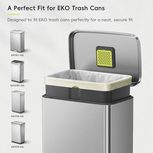 EKO Ultra-Strong Extra-Tall 13 Gallon Kitchen Trash Bags, Floral, 60 Ct - Image 2