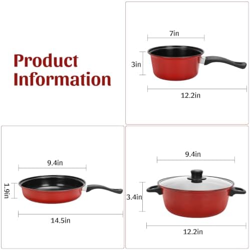 Non-Stick Cookware Set 4Pcs Pots and Pans Set for Outdoor Picnic Travel - Image 2