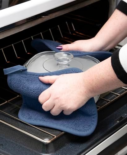 RITZ Terry Potholder & Hot Pad: Unparalleled Heat Resistant, Durable 100% Cotton – Ergonomically Designed for Optimal Grip – Easy-Care Machine Washable – 4-Pack, Paprika/Federal - Image 4
