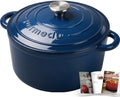 Parmedu 5.5QT Enameled Cast Iron Dutch Oven for Sourdough Bread Indigo Blue by Parmedu