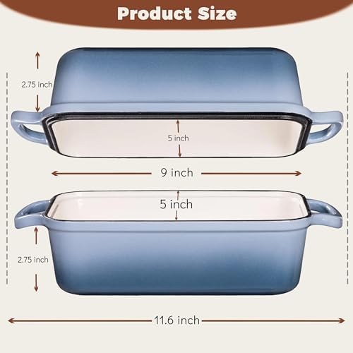 Cast Iron Loaf Pan with Lid, 9x5 Loaf Pans for Homemade Bread - Image 3