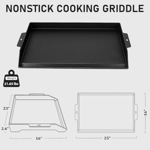Utheer Griddle Kit, 25 x 16 Inch Pre-Seasoned Cast Iron Flat Top - Image 5