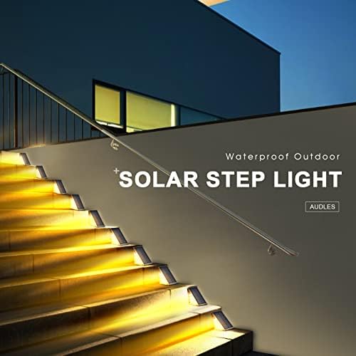 AUDLES LED Solar Step Lights Waterproof Outdoor Stair Lights, Solar Deck Lights Outdoor Decor IP67 Solar Decoration Lights for Yard (Warm White, 2 Pack) - Image 6