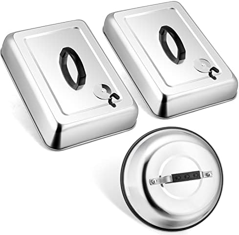 Leonyo Stainless Steel Griddle Basting Cover Dome with Vent, 3 Pack by Leonyo
