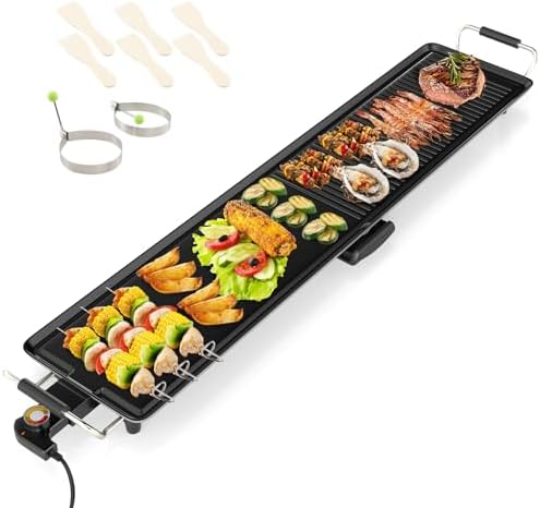 COSTWAY 39.5” Electric Griddle, Large Teppanyaki Grill, 2 Nonstick Surfaces by COSTWAY