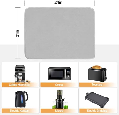 Heat Resistant Mats for Air Fryer on Countertop, 24 x 21in, Grey - Image 4