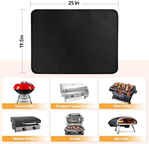 Heat Resistant Mats for Countertop fits Tabletop Grill, 25x19x0.02in, Black - Image 5
