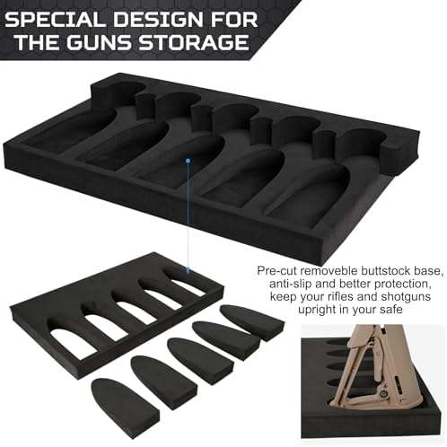 OCQOTAT Gun Rack for Gun Storage, Gun Safe Accessory for Shotguns, Gun Holder in Gun Cabinet, Shotgun Rest, Foam Material with Magnetic Strip and Hook Strip, Gifts for Hunters - Image 4