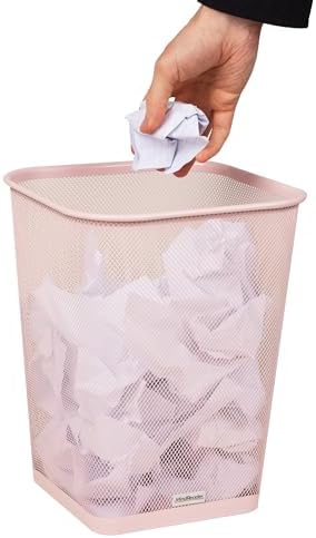 Mind Reader Mesh Trash Can, Pink, 5 Gallon, Set of 2 - Image 6