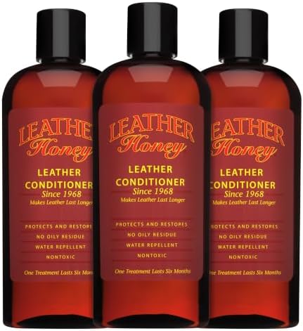 Leather Honey Leather Conditioner, Since 1968. For All Leather Items Including Auto, Furniture, Shoes, Purses and Tack. Non-Toxic and Made in the USA / 8 Fl Oz (Pack of 3) by LeatherHoney