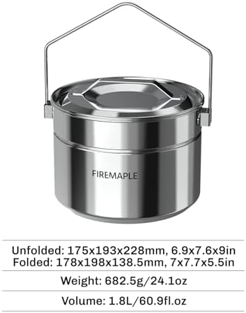 Firemaple Antarcti 1.8L Stainless Steel Pot Food Grade SUS304 Camping Pot - Image 6