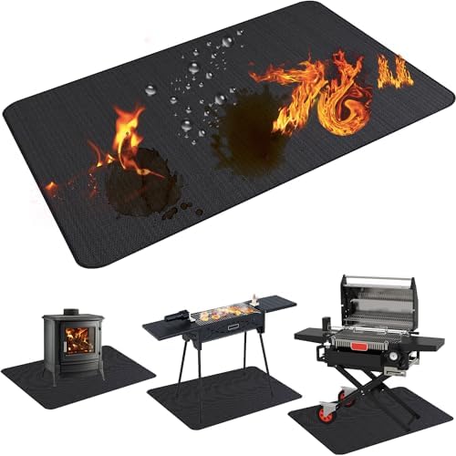 76X48in Grill Mats for Outdoor Grill,Fits Most Grills, Smokers, Griddles and Outdoor Charcoal, Flat Top,Deck and Patio Protector by Demiwise